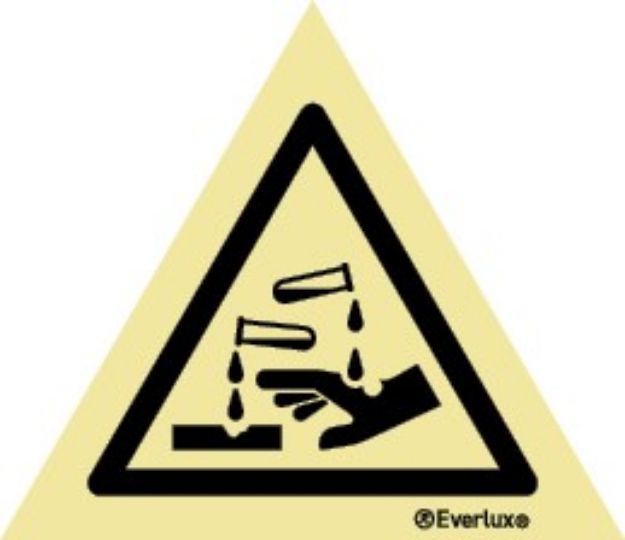 Warning corrosive substance sign 